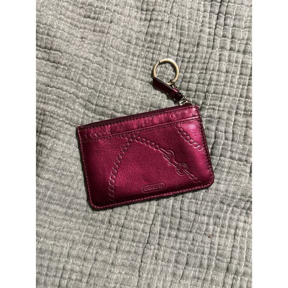 Coach Purple Keychain Zippered Wallet - Picture 1 of 3